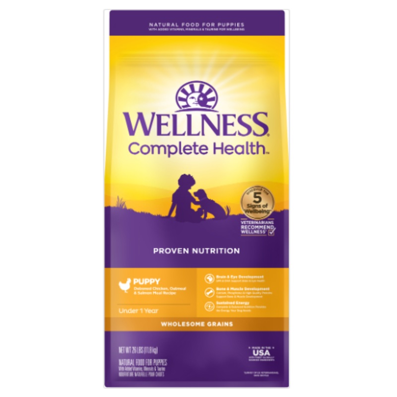 Wellness Complete Health Grained Puppy Chicken, Salmon & Oatmeal Dry Dog Food