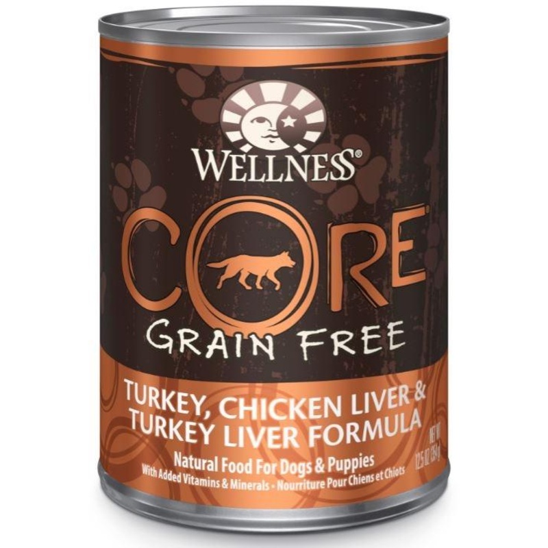 Wellness CORE Grain Free Natural Turkey, Chicken and Turkey Liver Recipe Wet Canned Dog Food