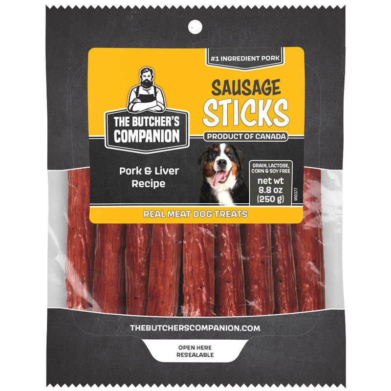 The Butcher's Companion Pork & Liver Recipe Sausage Sticks Dog Treats