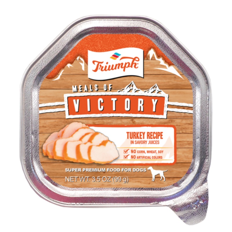 Triumph Meals of Victory Turkey Recipe Wet Dog Food Cups (3.5-oz)