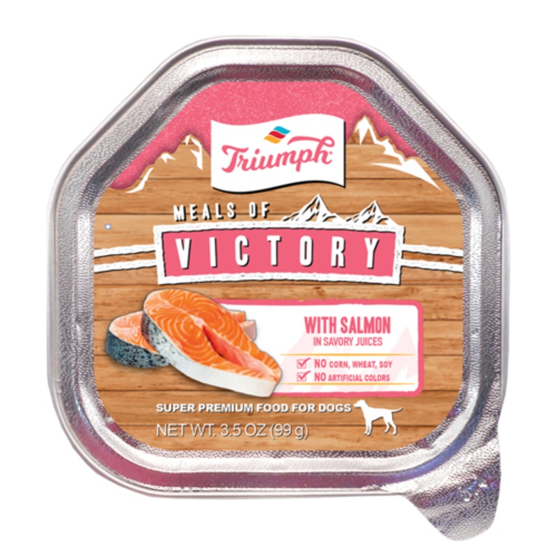 Triumph Meals of Victory with Salmon Recipe Wet Dog Food Cups