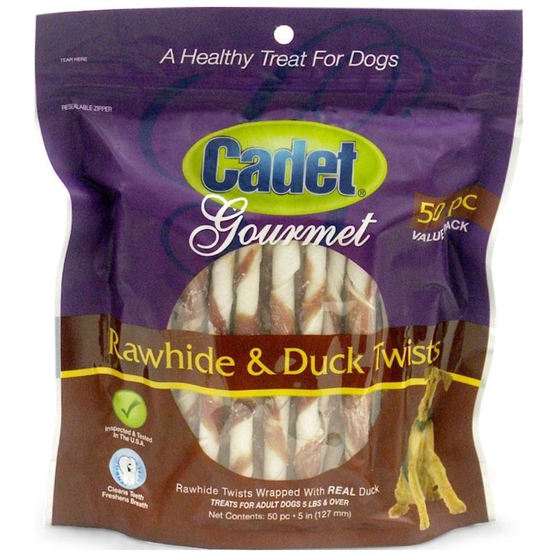 Cadet Gourmet Rawhide & Duck Twists (50 Pack)