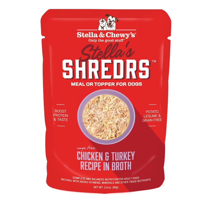 Stella & Chewy's Stellas Shredrs Cage Free Chicken & Turkey Recipe in Broth