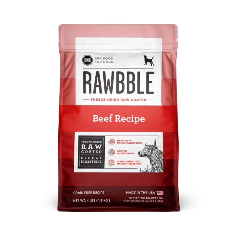 BIXBI Pet Rawbble Dry Food for Dogs  Beef Recipe