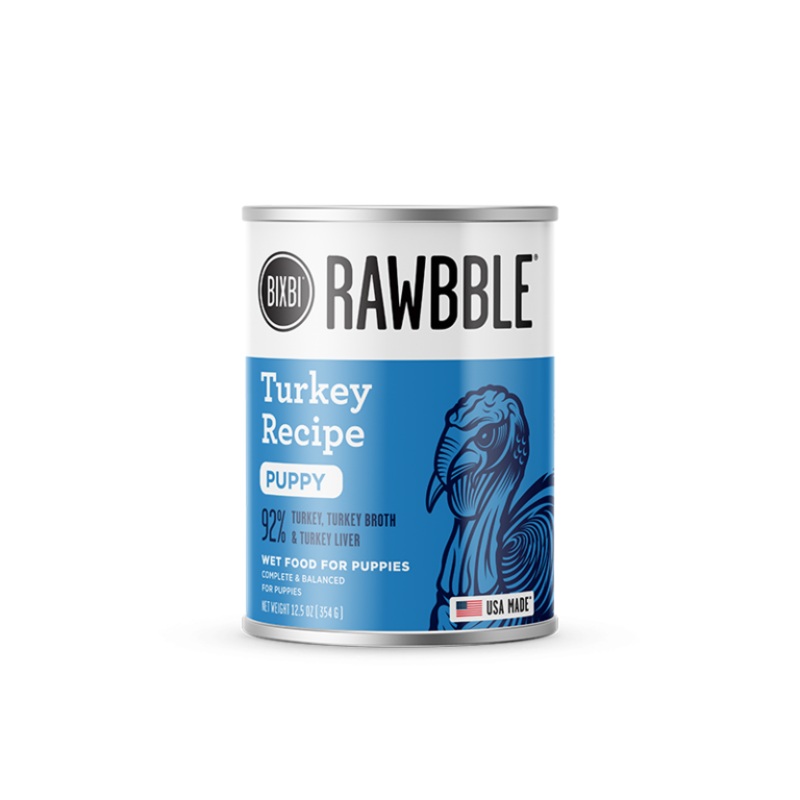 BIXBI Rawbble Wet Food for Dogs  Turkey Pat Recipe for Puppies