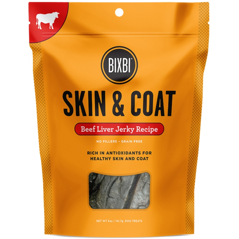 Bixbi Skin & Coat Beef Liver Jerky Dog Treats (15-oz)