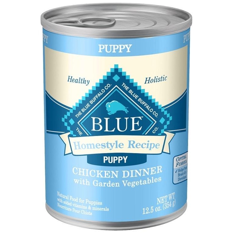 Blue Buffalo Homestyle Puppy Chicken Dinner with Garden Vegetables and Brown Rice Recipe Canned Dog Food