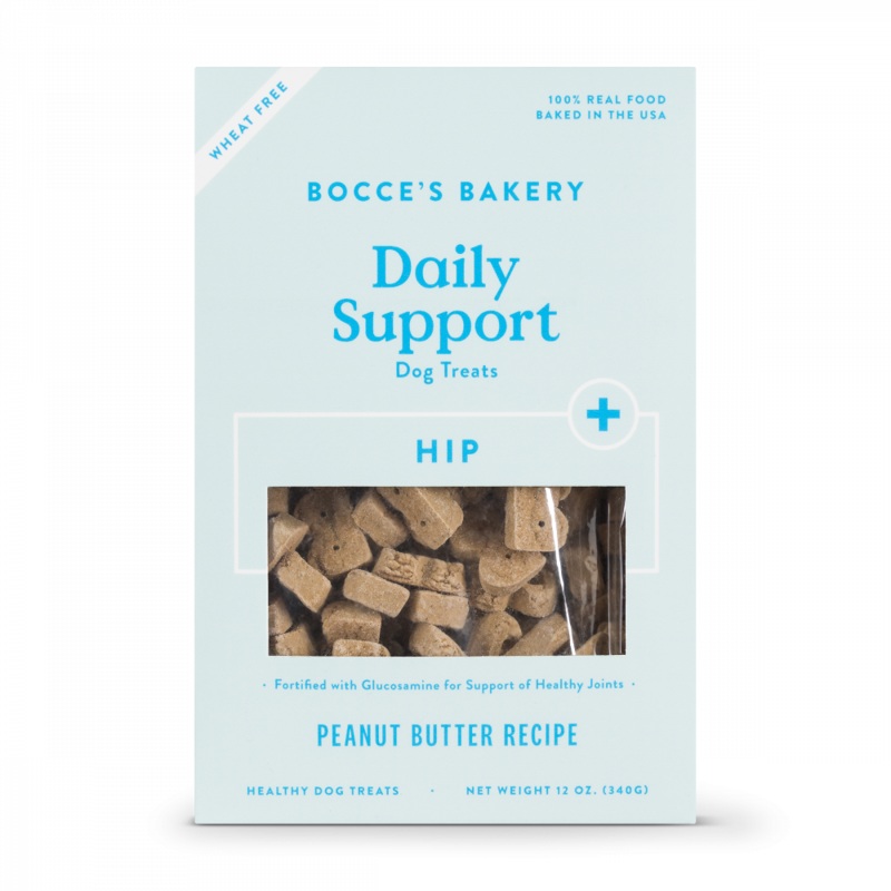 Bocce's Bakery Daily Support Peanut Butter Recipe Functional Hip & Joints Biscuit Dog Treats