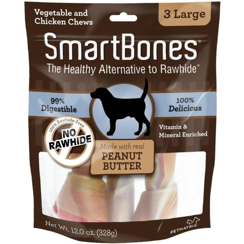 SmartBones Large Peanut Butter Chew Bones Dog Treats