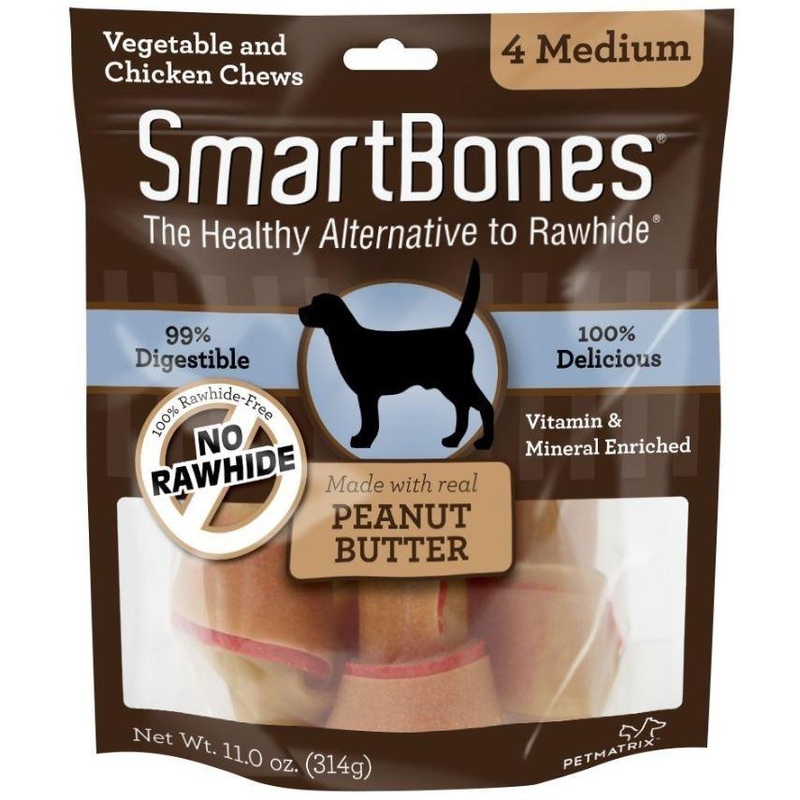 Smartbones Medium Peanut Butter Chew Bones Dog Treats