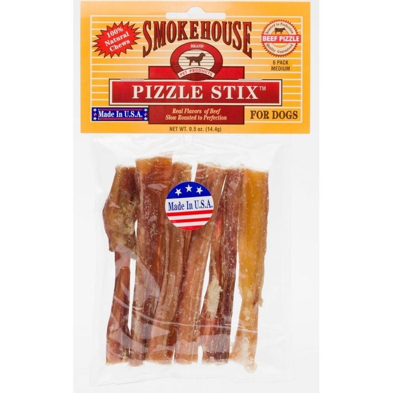 Smokehouse Steer Pizzle Dog Treats (1-inch, 6 pack)