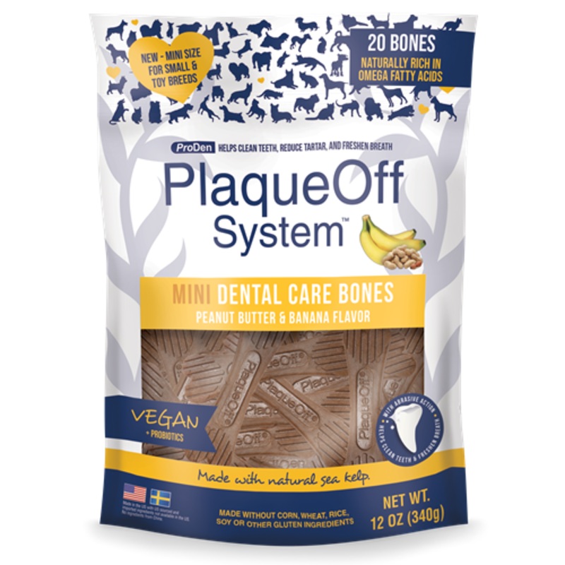 ProDen PlaqueOff Peanut Butter & Banana Mini Dental Bones