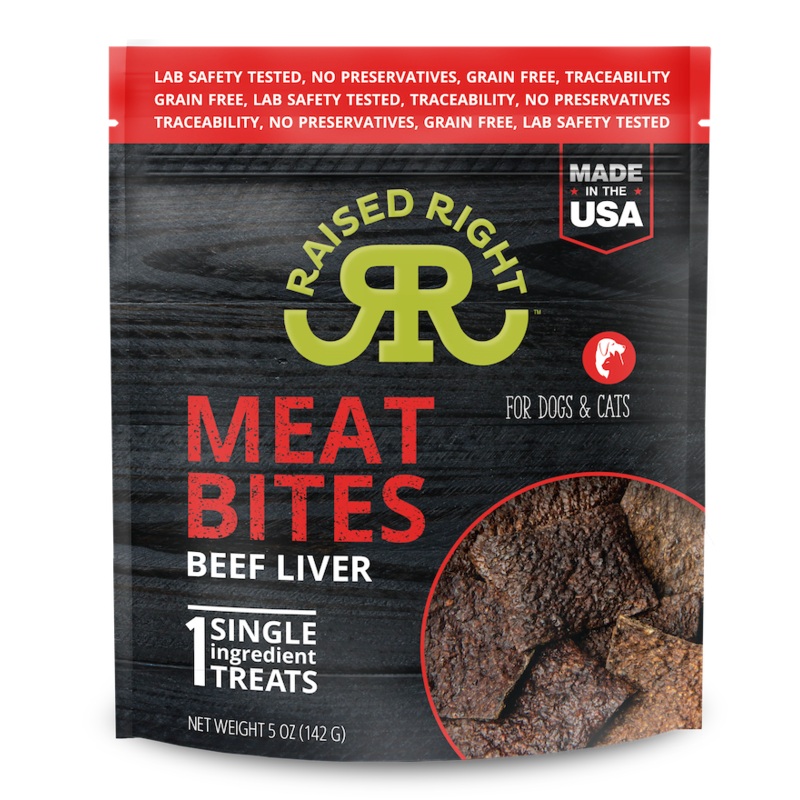 Raised Right Meat Bites Beef Liver Single Ingredient Treats