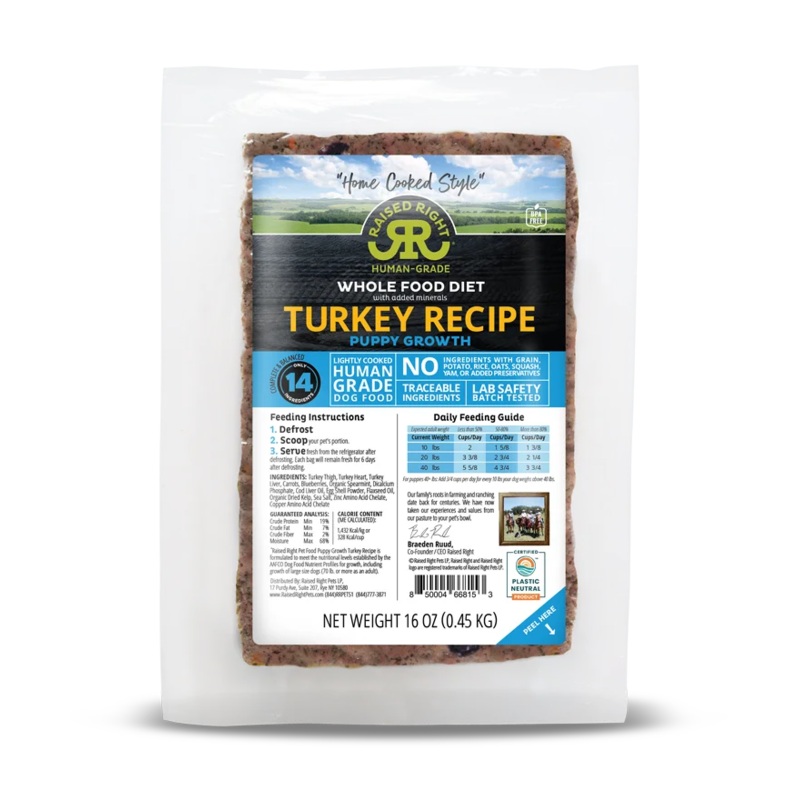 Raised Right Turkey Puppy Growth Recipe