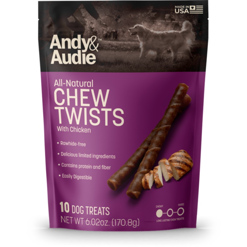 Andy & Audie All Natural Chew Twists with Chicken Dog Treats