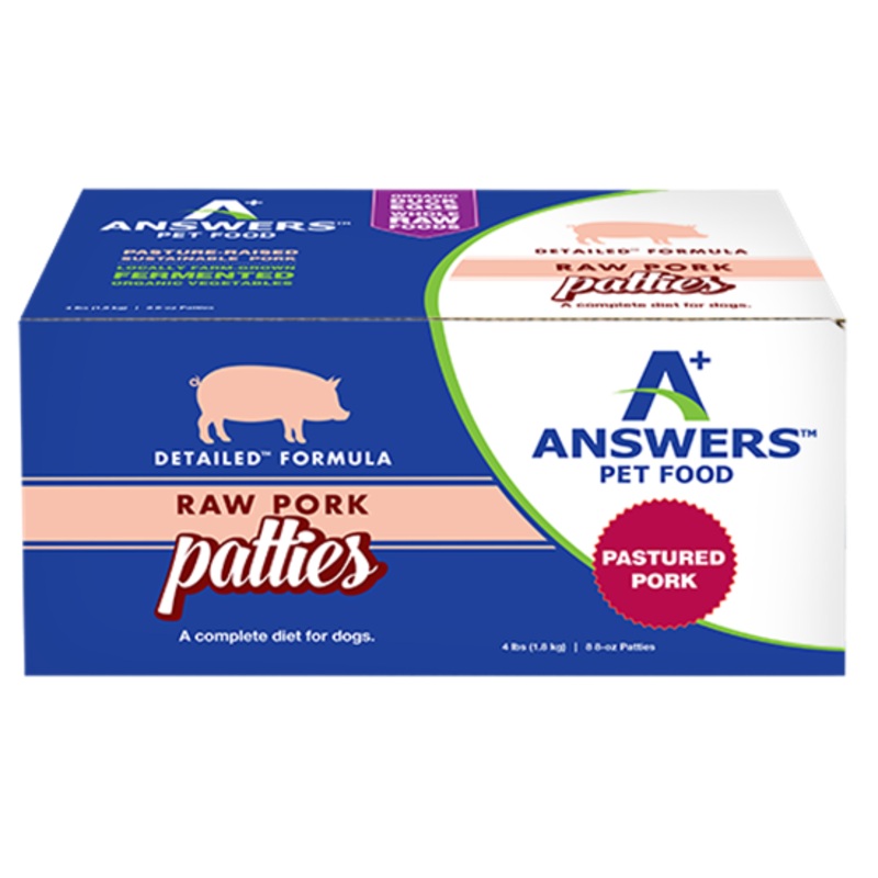 Answers Pet Food Detailed Pork Formula for Dogs - Patties (4 lb)