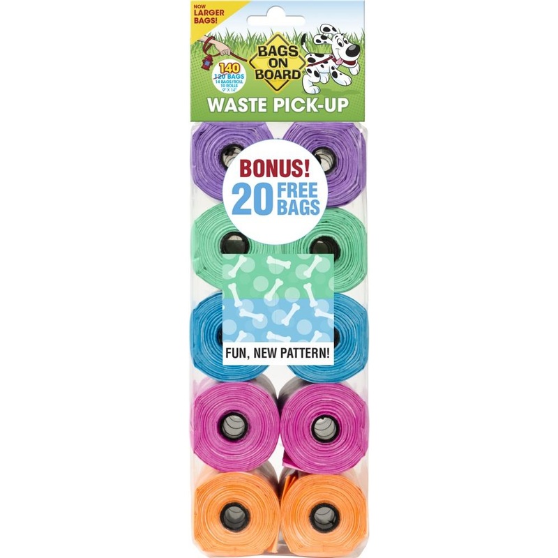 Bags on Board Fashion Print Waste Pick-Up Bags (140-ct)