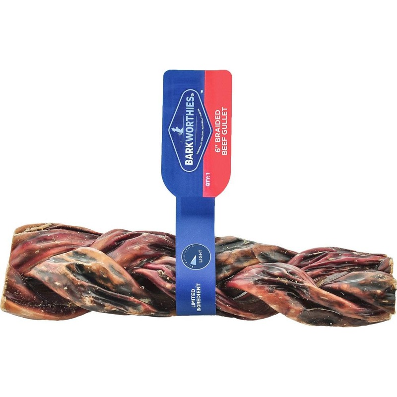 Barkworthies Braided Beef Gullet Sticks Dog Chew