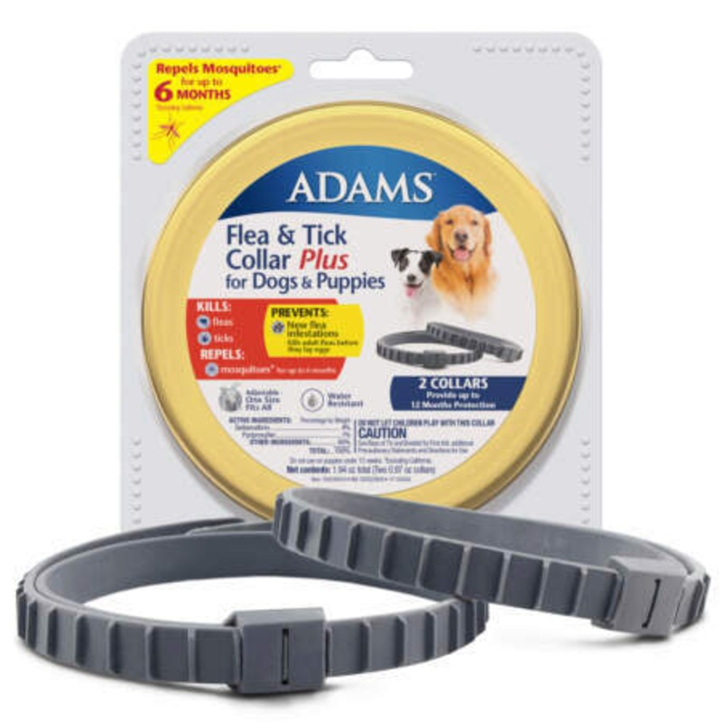 Adams Flea & Tick Collar Plus for Dogs & Puppies (2-Pack)