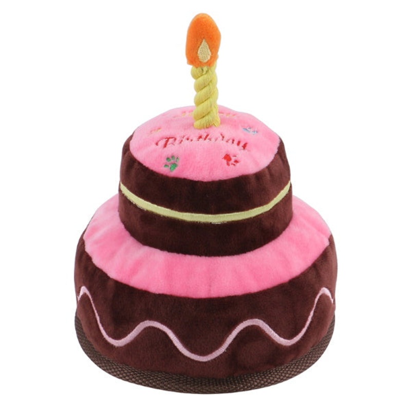 Happy Birthday 2 Tier Cake Dog Toy - Pink