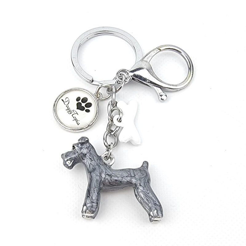 3D Schnauzer Key Ring