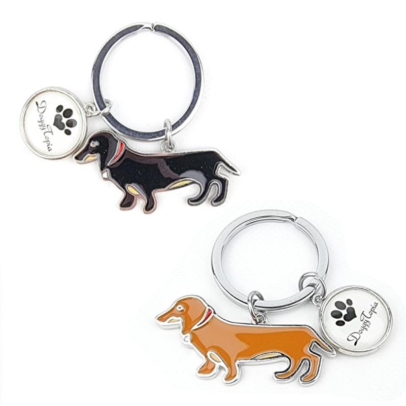 Dachshund Short Hair Key Ring