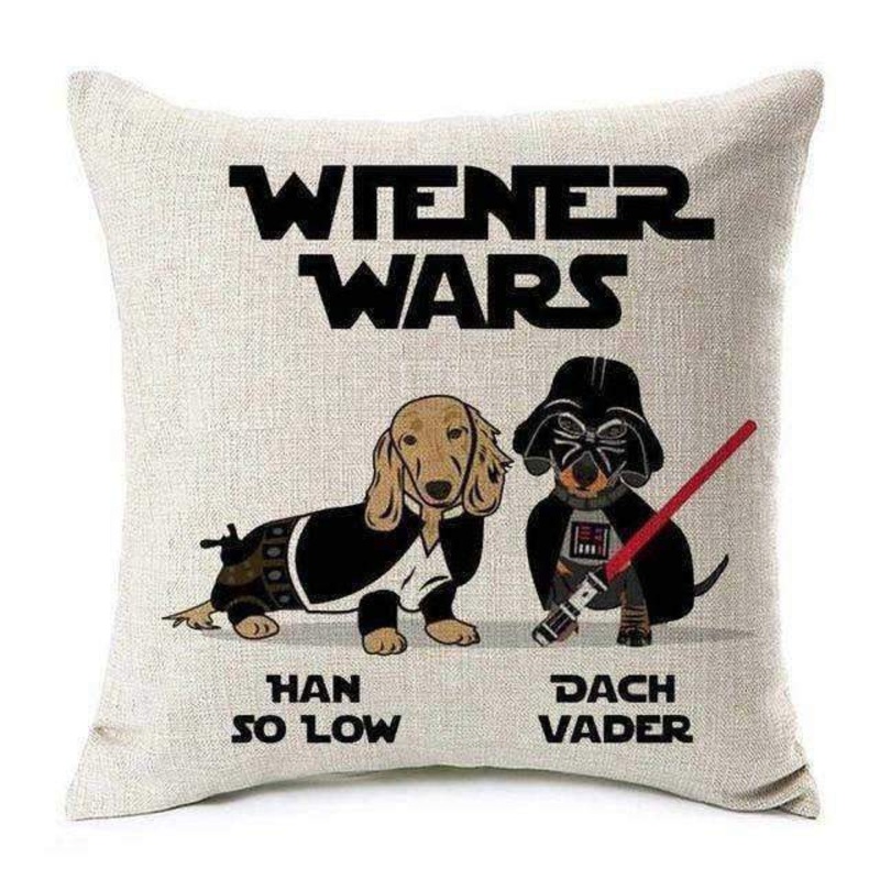 Dachshund Wiener Wars Throw Cushion