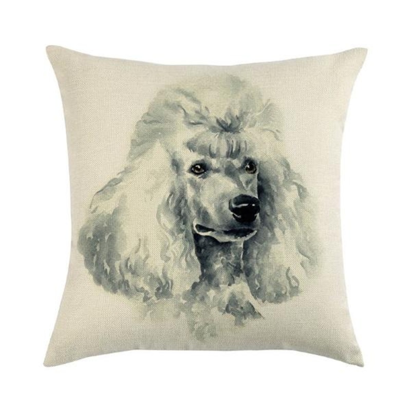 Poodle Face Throw Cushion