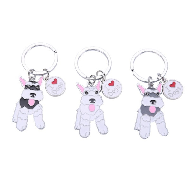 Schnauzer Standing Key Ring