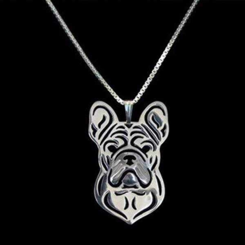 Dog Pendant Necklace - French Bulldog