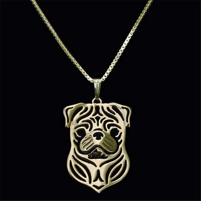 Dog Pendant Necklace - Pug