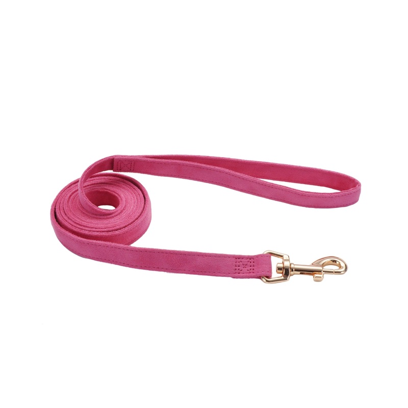 Coastal Accent Microfiber Leash - 5/8in x 6ft Posh Pink with Flower