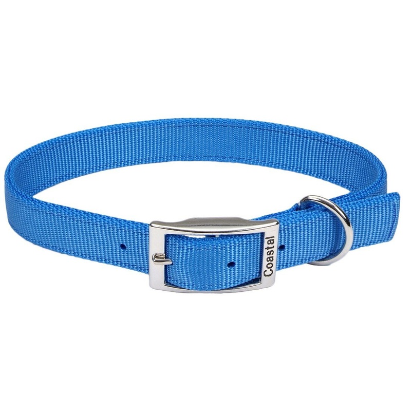 Coastal Double-Ply Dog Collar Blue Lagoon - 1in x 26in