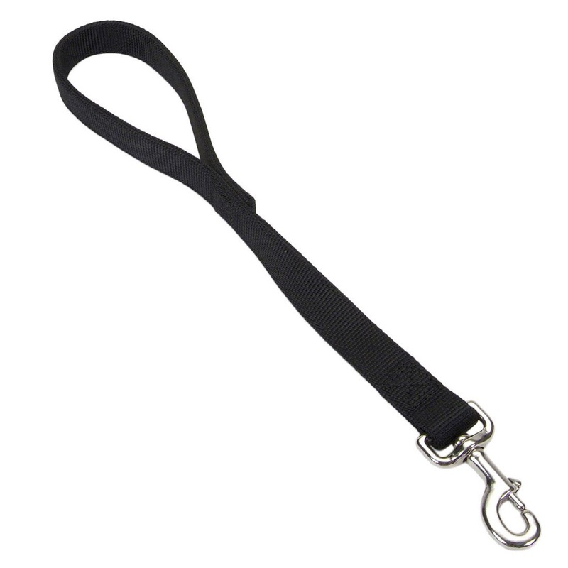 Coastal Double-Ply Nylon Dog Traffic Leash - 1in x 24in Black