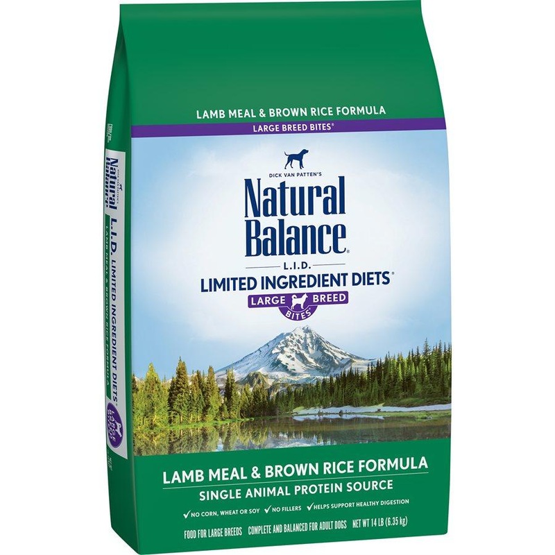 Natural Balance Dog LID Lamb Meal & Brown Rice Large Breed Bites Formula 14LB