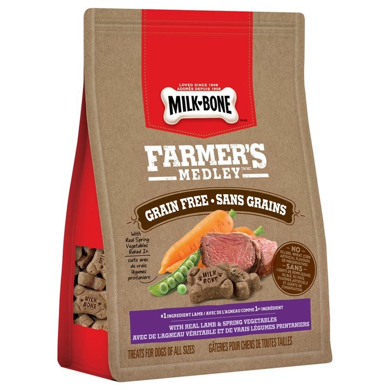 Smuckers Milk Bone Farmer's Medley Grain Free Lamb & Vegetables Treats 4/340g