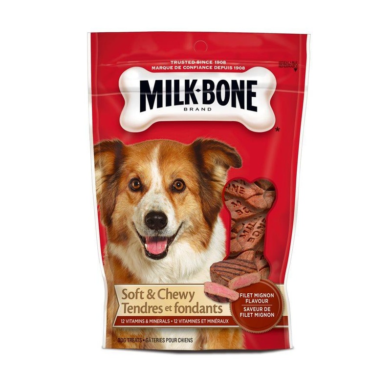 Smuckers Milk Bone Soft & Chewy Filet Mignon Flavor Treats 12/113g