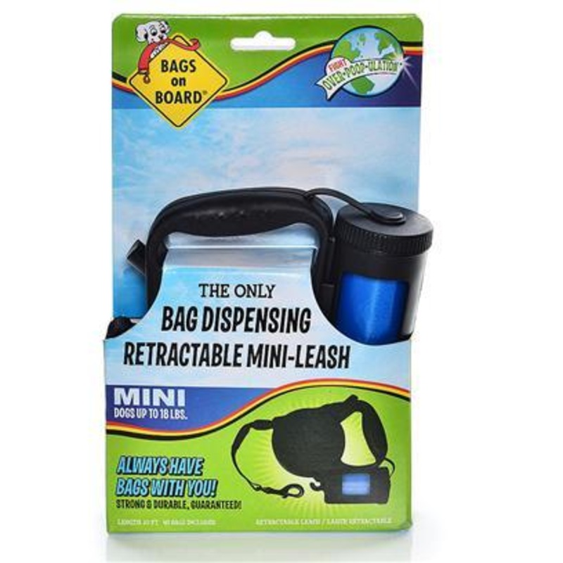 Bags on Board Bag-Dispensing Retractable Leash Mini (45 bags)