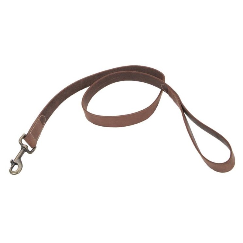 Circle T Rustic Leather Dog Leash Chocolate
