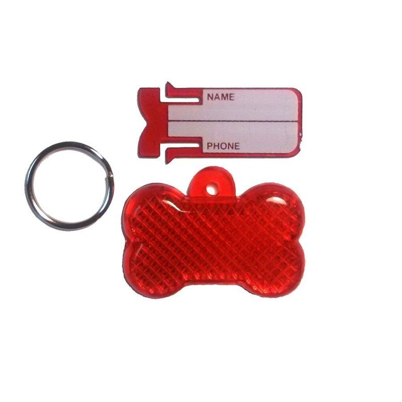 Reflex Reflector Fido Pet ID Tag Red