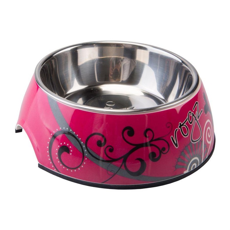 ROGZ Pupz Bubble Bowl Pink Bones Small