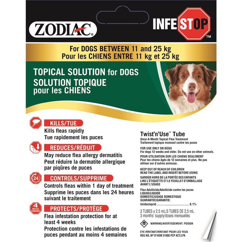 Zodiac Infestop Topical Flea Adulticide for Dogs 11KG - 25KG