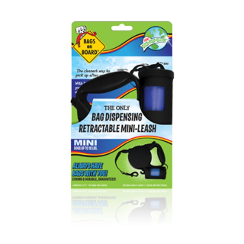 Bags On Board Dispensing Retractable Leash 18lbs Dog