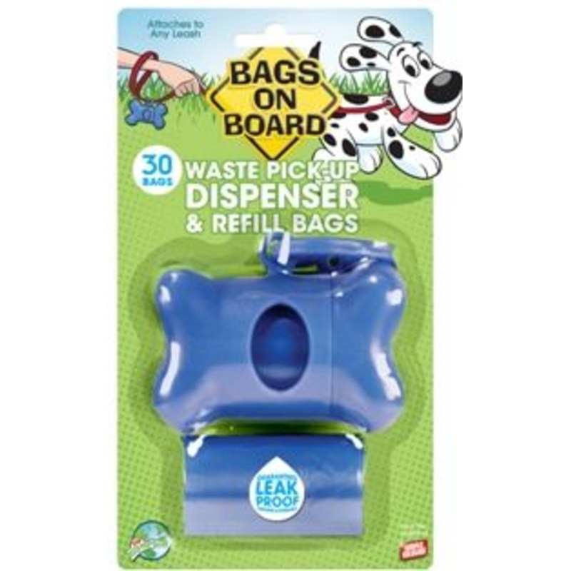 Bags on Boards Bone Dispenser 30 Dog Bags Blue