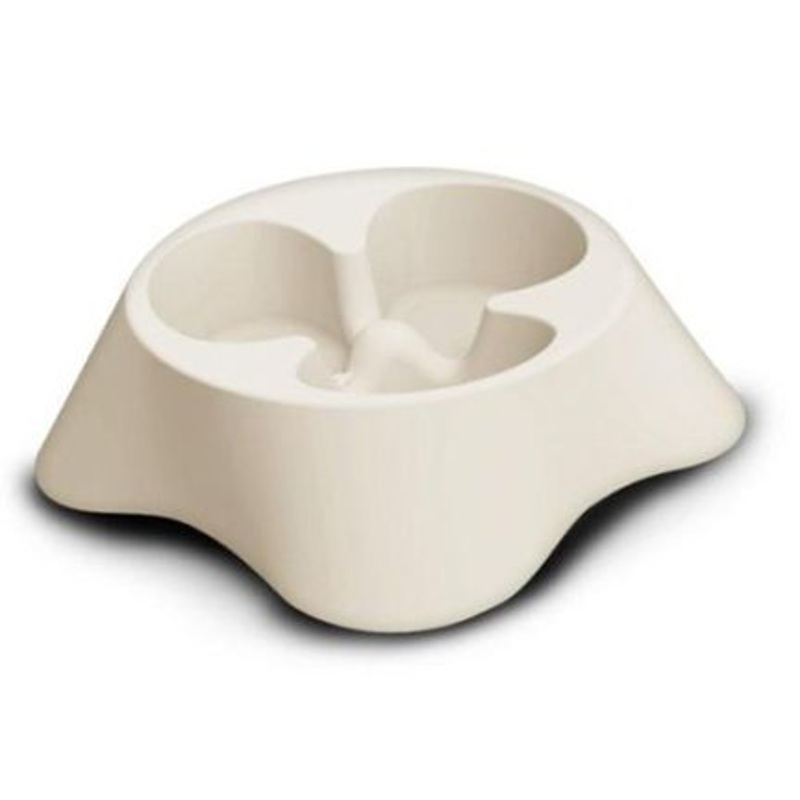 Bergamo Slow Feeder Bowl Nuvola White Dog Bowl