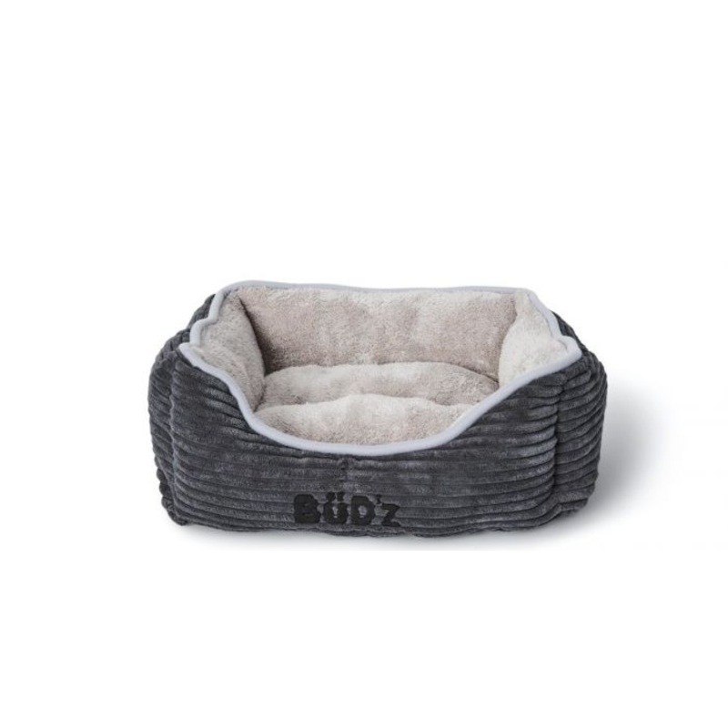 Bud-Z Cuddler Corduroy Bed Grey Dog 18x16in