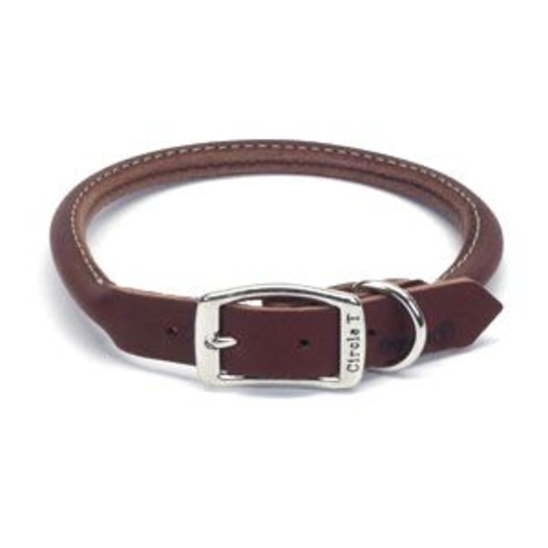 Circle T Latigo Leather Round Dog Collar 3/4x20in