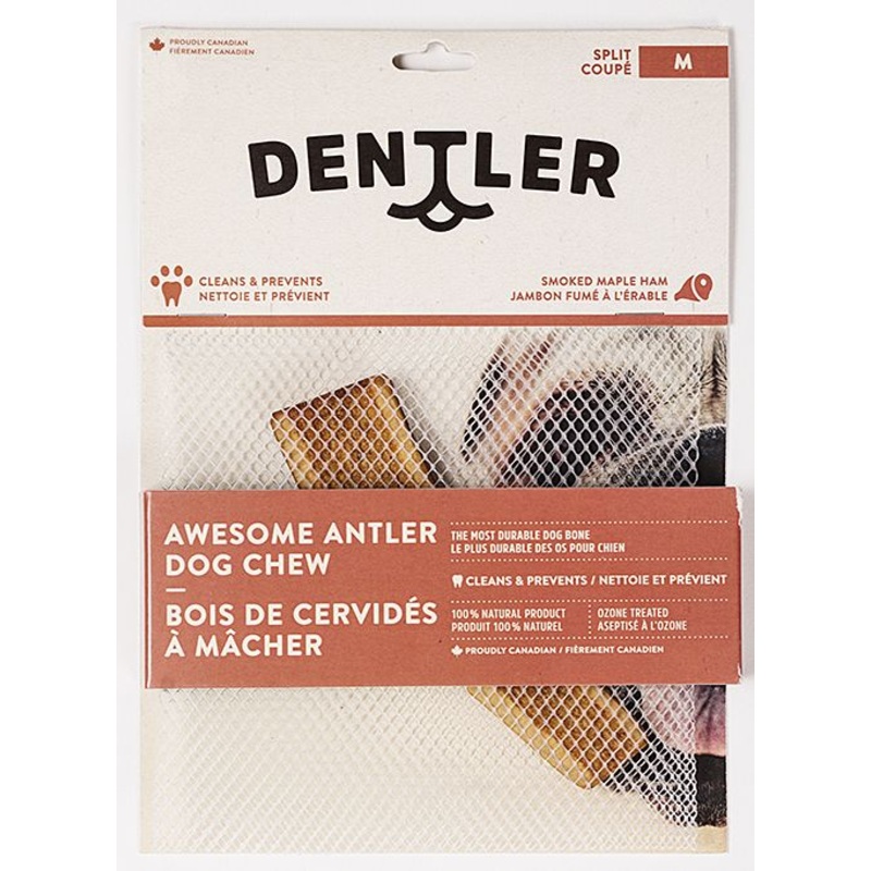 Dentler Awesome Antler Dog Chew Smoked Ham Medium Dog