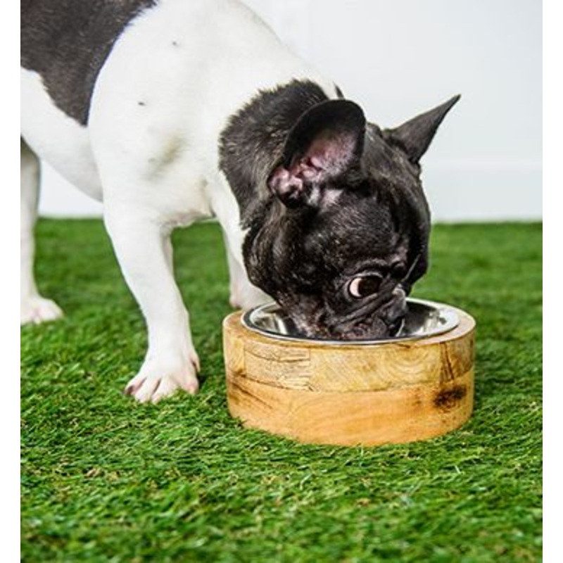 Gf Pet Wood Bowl Natural Large Dog