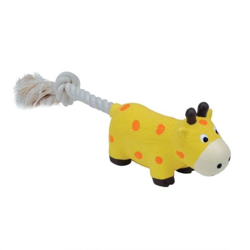 Lil Pals Latex and Rope Giraffe Dog Toy